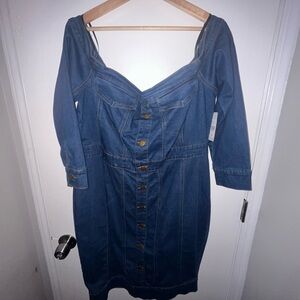 Off Shoulder Denim Dress